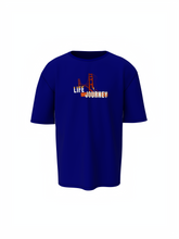 Origin Journey Graphic Unisex Blue Oversized T-Shirt